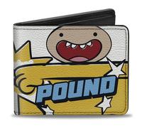 Buckle-Down Cartoon Network - Cartera plegable con ranuras estándar para billetera y tarjetas, Adventure Time Jake y Finn Trust Pound Pose multicolor, cuero vegano, Varios colores, 4.0" x 3.5", Casual