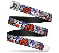 Buckle-Down Cinturón con hebilla para cinturón de seguridad, caricatura con hebilla, Multicolor, Kid - 1.0" Wide - 20-36" Long