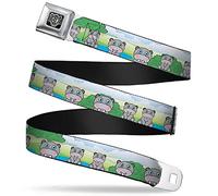 Buckle-Down Cinturón con hebilla para cinturón de seguridad, caricatura de hipopó, Multicolor, Kid - 1.0" Wide - 20-36" Long
