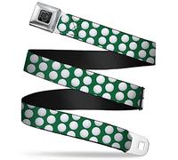 Buckle-Down Cinturón con hebilla para cinturón de seguridad, Verde/blanco, Kid - 1.0" Wide - 20-36" Long