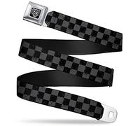 Buckle-Down Cinturón de seguridad - Checker Weathered2 negro/gris - 1 pulgada de ancho - 20-36 pulgadas de largo, Varios colores, 1.5" Wide - 32-52 Inches in Length