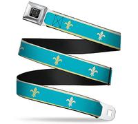 Buckle-Down Cinturón de seguridad Fleur-de-Lis2 azul bebé/bronceado/verde lima, 1 pulgada de ancho y 20-36 pulgadas de largo, Azul bebé/bronceado/verde lima, Kid - 1.0" Wide - 20-36" Long