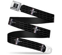 Buckle-Down Cinturón de seguridad para Ford Mustang con barras de repetición con texto, 1 pulgada de ancho, 20-36 pulgadas de largo, Multicolor, 1.0" Wide - 20-36 Inches in Length