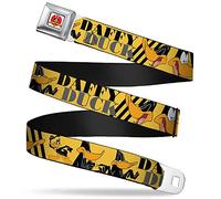 Buckle Down Cinturón de seguridad pato lucas cinturón w poses para niños Pato lucas w/poses amarillo/Negro X-Grande Multicolor