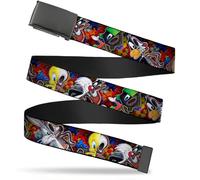 Buckle-Down Cinturón Web Looney Tunes, Multicolor, 1.25" Wide-Fits up to 42" Pant Size para Hombre