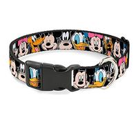 Buckle Down Classic Disney Character Caras Negro plástico Clip Collar