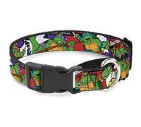 Buckle-Down Classic TMNT Action Poses/Team Turtles Martingale Collar de Perro, 3,81 cm de Ancho, para Cuello Mediano, 40,64 cm