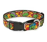 Buckle-Down Classic TMNT - Collar para Perro, diseño de 4 Tortugas Peperroni Pizza/Group Pose, Color Grande, 2,54 cm