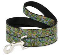 Buckle-Down Classic TMNT Expression & -Pose Turtle Shell Collage Lavender Pet Leash, 6 '-1/2"