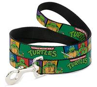 Buckle-Down Classic TMNT Group Pose3/TMNT Logo Verde/Multicolor Pet Leash, 6 '-1.5"