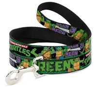 Buckle-Down Classic TMNT Logo/Group Pose5/Lean Mean & Green Pet Leash, 6 '-1.5"