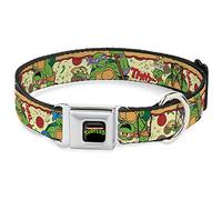 Buckle-Down Classic TMNT Tortuga Pizza Cinturón de Seguridad para Perro, 2,5 x 9 - 15 Pulgadas/pequeño