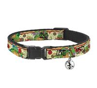 Buckle-Down Classic TMNT Turtle Pizza Breakaway Cat Collar, 1/2" x 8-12"/Medium
