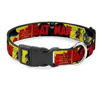 Buckle-Down - Collar con Clip de plástico, diseño clásico de Batman número 1 Robin y Batman