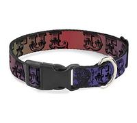 Buckle-Down Collar con Clip de plástico - Texto con Texto Grateful Dead con Calavera y Rosas