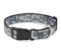 Buckle-Down Collar de Clip de plástico - Digital Camo2 Gris