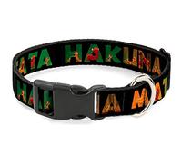 Buckle-Down Collar de Clip de plástico, Hakuna Matata Black/Lion King Scenes, 1 Pulgada de Ancho, se Adapta a Cuello de 11 a 17 Pulgadas, Mediano