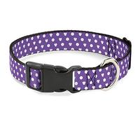 Buckle-Down Collar de Clip de plástico - Minnie Mouse Orejas Monograma/Puntos Púrpura/Blanco
