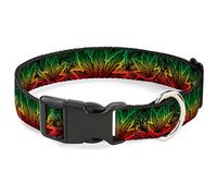 Buckle-Down Collar de Clip de plástico para Marihuana Haze Rasta con Hebilla de 6 a 9 Pulgadas, Estrecho, pequeño