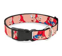 Buckle-Down Collar de clip de plástico - Porky Pig Expressions Rojo