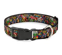 Buckle-Down Collar de Clip de plástico - Retro Marvel Comic Books apilado Close-Up