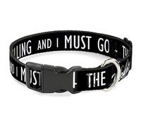 Buckle-Down Collar de Clip de plástico - The Mountainins Are Call and I Must GO/Mountains Outline3 Negro/Gris/Blanco