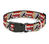 Buckle-Down Collar de Clip de plástico - Thor & Hammer Rojo/Amarillo/Blanco