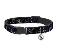 Buckle-Down Collar de Gato Breakaway Constelations 14 Galaxy Blanco 8 a 12 Pulgadas 0.5 Pulgadas de Ancho