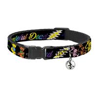 Buckle-Down Collar de Gato Breakaway - Grateful Dead con Osos y Esqueletos Negro/Multicolor