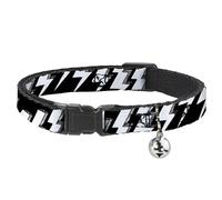 Buckle-Down Collar de Gato Breakaway - Lightning Bolts Sketch Negro/Blanco