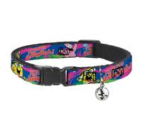Buckle-Down Collar de Gato Breakaway - Nerd Bob Esponja y Patricio Estrella de mar Corriendo Jumpin' Jellyfish! Multicolor/Rojo