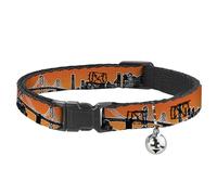 Buckle-Down Collar de Gato Breakaway - San Francisco Vivid Skyline Naranja Fade/Negro