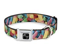 Buckle-Down - Collar de Perro apilado con diseño de Gusanos de Verduras de 15-26 Pulgadas, tamaño Grande
