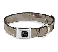 Buckle-Down Collar de Perro con Hebilla de cinturón de Seguridad - Desert Camo Tans/Marrones