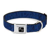 Buckle-Down Collar de Perro con Hebilla de cinturón de Seguridad - Siluetas de Golf Collage Blues