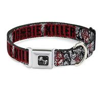 Buckle Down Collar de Perro con Hebilla para cinturón de Seguridad, Asesino de Zom pilados, 1 Pulgada de Ancho, se Adapta a Cuello de 15 a 26 Pulgadas, Grande