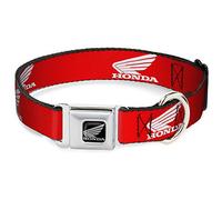 Buckle-Down Collar de perro con hebilla para cinturón de seguridad con logotipo de motocicleta Honda, rojo y blanco, 23,8 a 38,1 cm de ancho, multicolor, DC-WHM002-S
