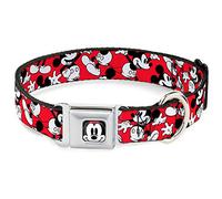 Buckle-Down Collar de Perro con Hebilla para cinturón de Seguridad, Tira de película Steamboat Willie Scenes Blanco/Negro, 1.5 Pulgadas de Ancho, se Adapta a Cuello de 13-18 Pulgadas, pequeño