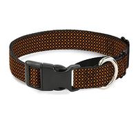 Buckle-Down Collar de perro Martingale - Monograma de hueso y pata marrón/naranja - 1 pulgada