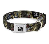 Buckle-Down - Collar de Perro para Hombre Muerto, diseño con Texto en inglés Tell No Tales Closeup Tan, tamaño Mediano, 40,64 cm a 58,42 cm