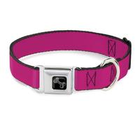 Buckle-Down Collar para Mascotas, Collar de Perro, Hebilla de cinturón de Seguridad de Metal, Color Rosa Intenso PMS 219, 9.5 a 13 Pulgadas, 1.0 Pulgadas de Ancho