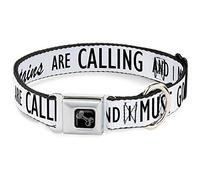 Buckle-Down Collar para Mascotas, Collar de Perro, Hebilla de cinturón de Seguridad de Metal, The Mountains Are Calling and I Must Go Mountains Blanco y Negro, 11 a 16.5 Pulgadas, 1.0 Pulgadas de