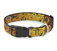 Buckle-Down Collar para mascotas, collar de perro, hebilla de plástico, mezcla de remolinos gris, multicolor, 33 a 43 cm, 1.5 pulgadas de ancho