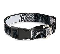 Buckle-Down - Collar para Perro con diseño de Billete de 100 dólares de Color Blanco y Negro, 3,8 cm de Ancho, Cuello de 45,7 a 81,2 cm