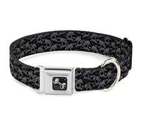 Buckle-Down - Collar para Perro con diseño de Calavera, Color Negro y Gris