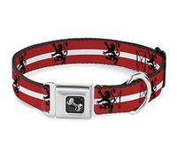 Buckle-Down - Collar para Perro con diseño de león de repetición y Rayas, Color Rojo, Blanco y Negro, tamaño pequeño
