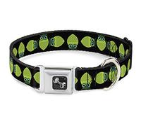 Buckle-Down - Collar para Perro con Forma de búho, Color Negro y Verde, tamaño Grande