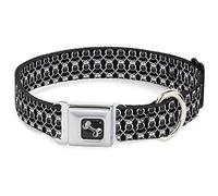 Buckle-Down - Collar para Perro, diseño de búhos de 40 a 58 cm, Color Blanco y Negro
