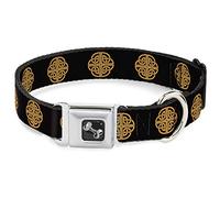 Buckle-Down - Collar para Perro, diseño de Nudo Celta, Color Negro/Burdeos/Dorado, tamaño pequeño