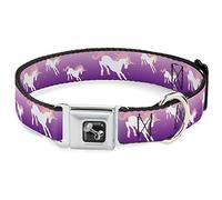 Buckle-Down - Collar para Perro, diseño de Unicornio, Color Morado y Rosa